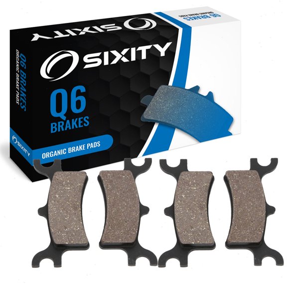 Sixity Q6 Rear Organic Brake Pads compatible with Polaris Sportsman 400 2004 Complete Set