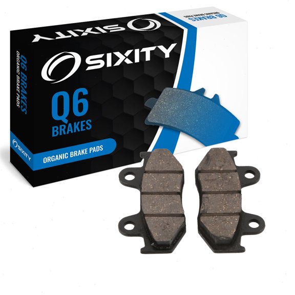Sixity Q6 Rear Organic Brake Pads compatible with Yamaha YFZ450R 2009-2015 Complete Set
