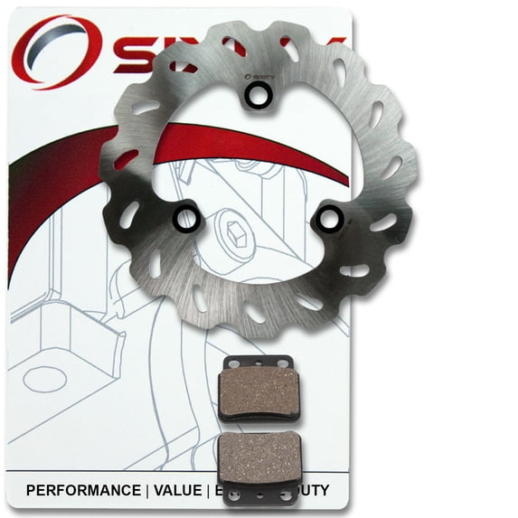 Sixity Rear Organic Brake Pads Rotor compatible with Suzuki LT-R450 QuadRacer 2008-2009 Complete Set