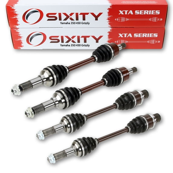 Sixity XTA Front & Rear / Left & Right CV Axles compatible with Yamaha 350 450 Grizzly All Four 2011 2010 2009 2008 2007