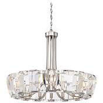 Polished Nickel Crystal 16-Light Drum Chandelier