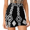 thumbnail image 1 of Sixties Black And White Diamonds Women's skirt With Hide Pocket Tennis Skirt Golf Skirts Badminton Skirts Running skirts Black, 1 of 7