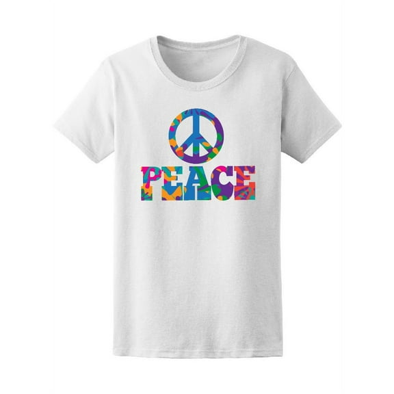 Sixties Hippie Peace Sign Women T-Shirt - Image by Shutterstock, Female x-Large