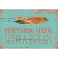 thumbnail image 1 of EVERYTHING STARTS WITH A DREAM     Wood 11one-half inchx7 Box CW Sign by Sixtrees, 1 of 3
