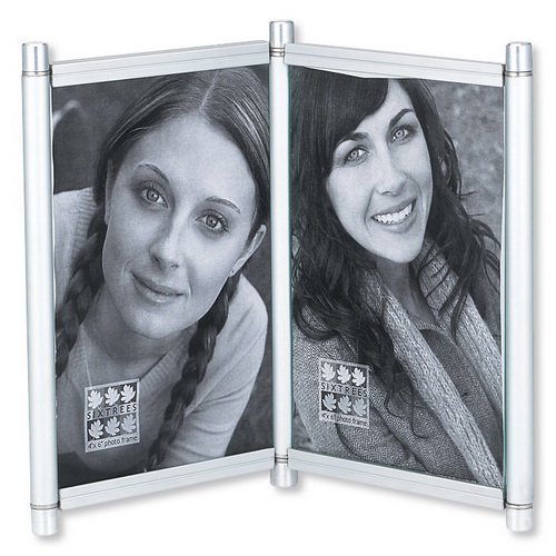 Sixtrees Luma Silver Photo Frame-Double-vertical