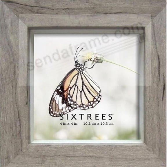 Sixtrees WD12944 Lawrence Photo Frame, Grey & White - 4 x 4 in.
