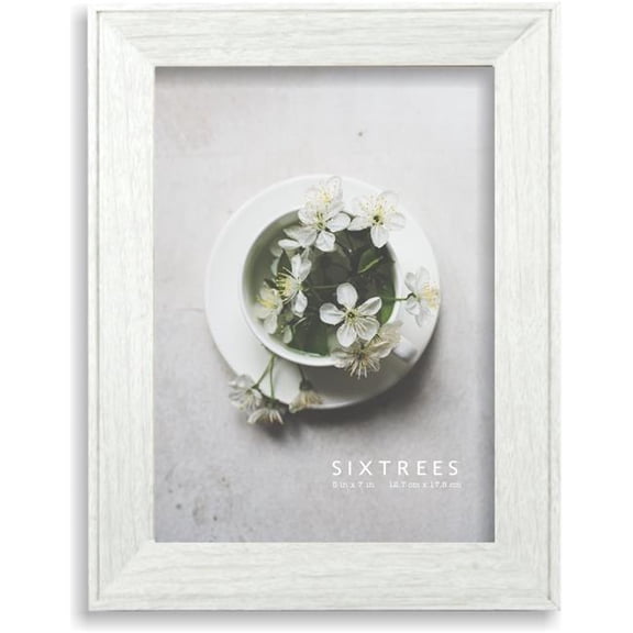 Sixtrees WD13357 5 x 7 in. Fayette White Picture Frame