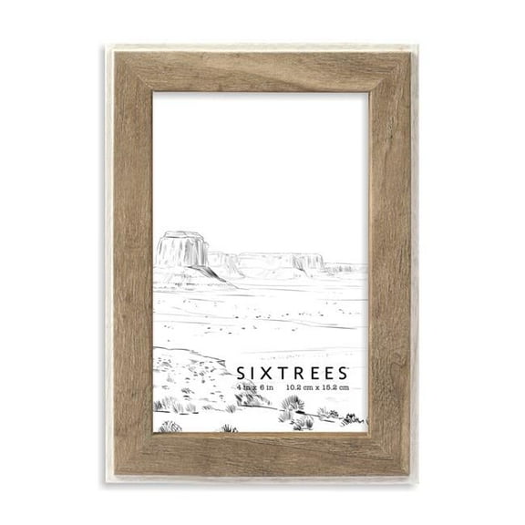 Sixtrees WD29146 4 x 6 in. Sophia White & Grey Wood Picture Frame