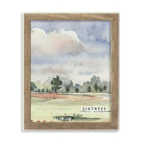 Sixtrees WD29180 8 x 10 in. Sophia White & Grey Wood Picture Frame