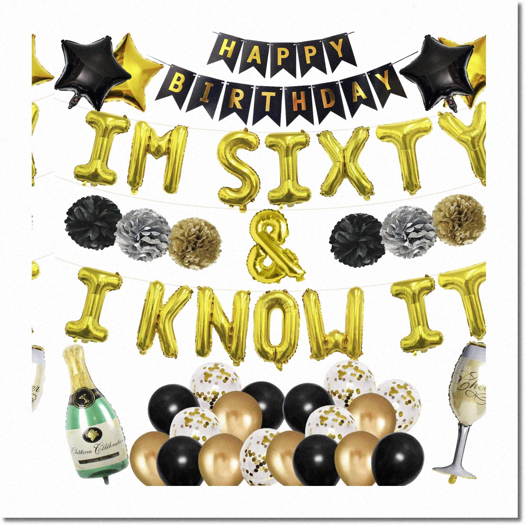 Sixty & Fabulous Ultimate 60th Birthday Celebration Kit for Men