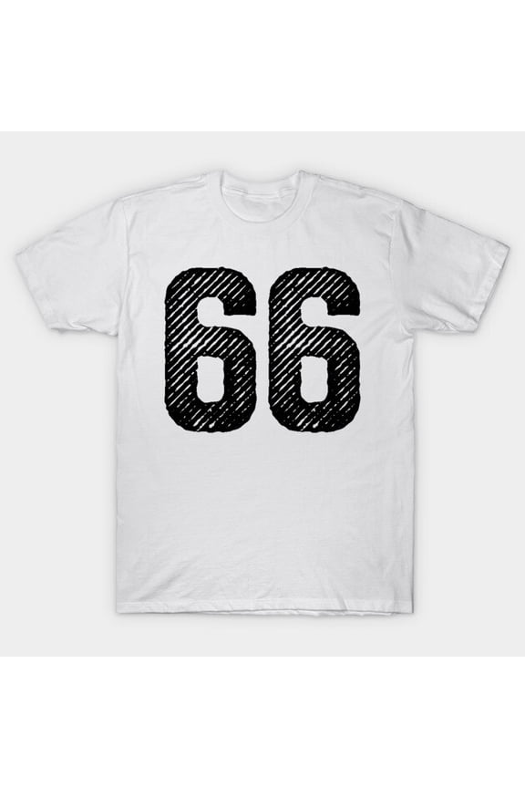 Sixty Six 66 Number Typography Graphic G6365 Unisex T-Shirt, Up to Size 5XL