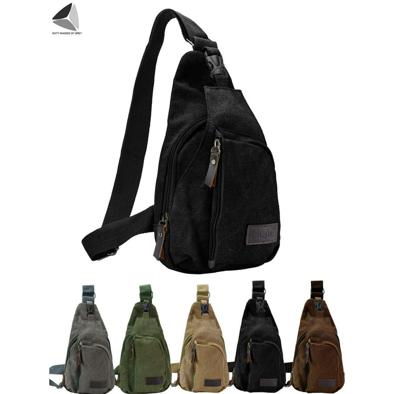 Men's Casual Crossbody Bags Canvas One Shoulder Backpack Chest