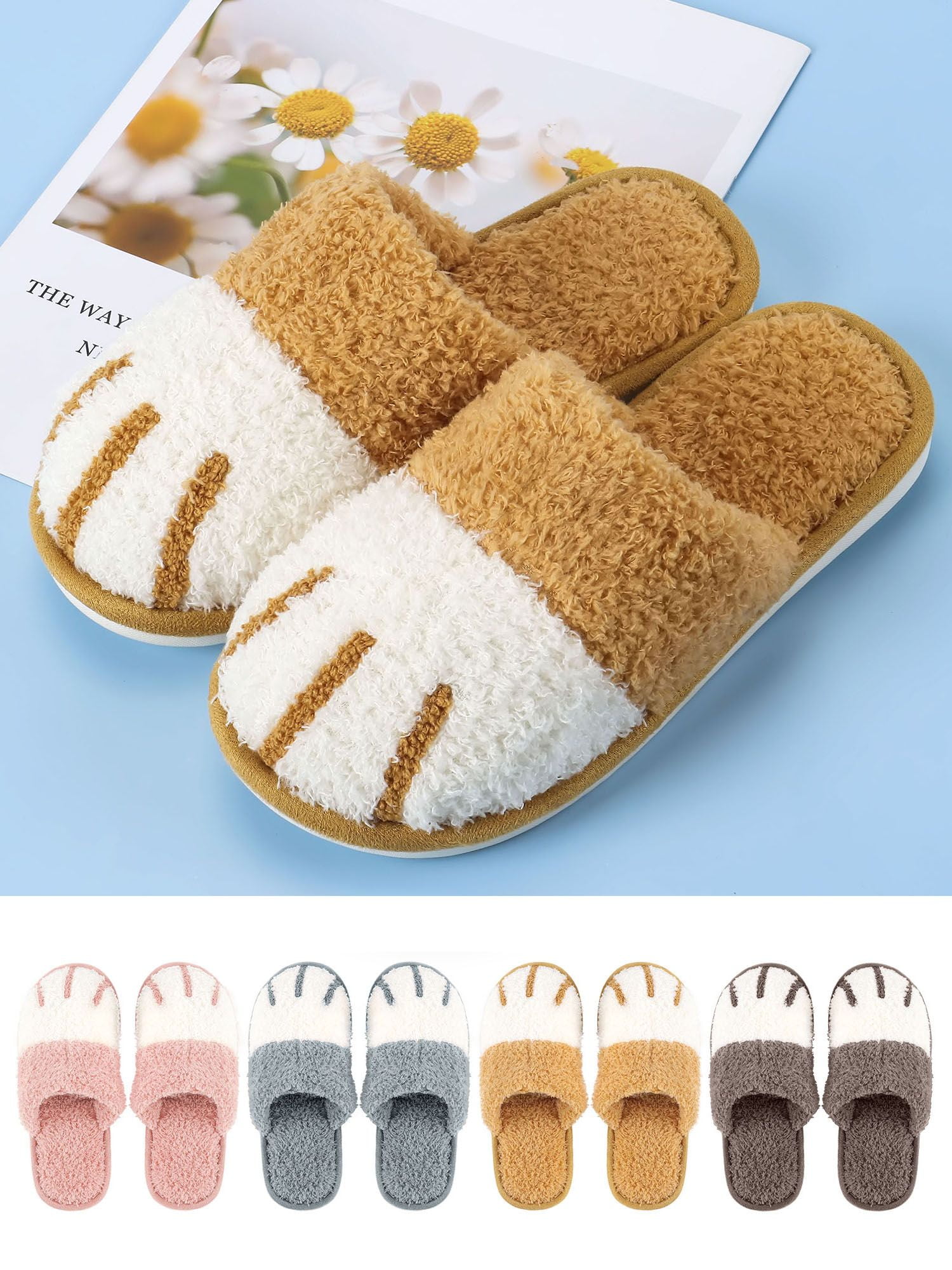Sixtyshades Cute Animal Slippers for Women and Men Soft Fluffy Warm Non