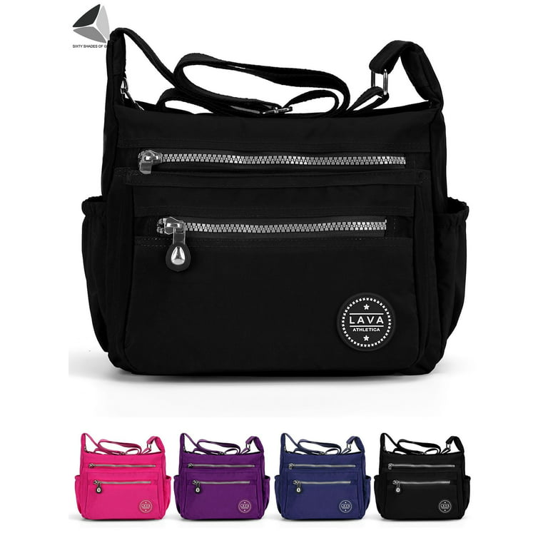 Sixty Shades of Grey Sixtyshades Womens Nylon Crossbody Shoulder Handbags Waterproof Zipper Messenger Bags (Purple), Women's, Size: 8.7 x 9.4 x 4.3