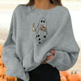 thumbnail image 1 of Sixuan Halloween Sweatshirt, Long Sleeve Shirts for Women Fall Fashion 2024 Hoodies, Women'S Pullovers Fun Graphic Print Round Neck Sweatshirt Tops, 1 of 6