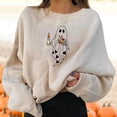 thumbnail image 1 of Sixuan Halloween Sweatshirt, Long Sleeve Shirts for Women Fall Fashion 2024 Hoodies, Women'S Pullovers Fun Graphic Print Round Neck Sweatshirt Tops, 1 of 6