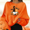 thumbnail image 1 of Sixuan Halloween Sweatshirts for Women, Orange Sweatshirt for Fall Women Fashion 2024 Hoodies, Women's Halloween Pullovers Graphic Print Round Neck Long Sleeve Sweatshirt Tops M, 1 of 6