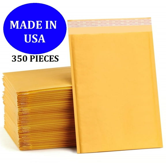 Size #0 (6.5"x9" Interior) Kraft Bubble Mailers with Self Seal - 350 QTY (Value Case) Fast Shipping!