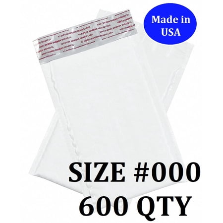 Size #000 (4.25"x7" Interior) Poly Bubble Mailers with Self Seal- 600 QTY (Value Case) Fast Shipping!