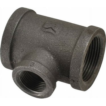 Shiming 1/4 Inch Black Malleable Iron Pipe Tee Fittings – Threaded, 10 Pack – Plumbing