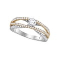 thumbnail image 1 of Size 10 - 14k White Gold Round Diamond 2-tone Bridal Wedding Band Engagement Ring (3/4 Cttw), 1 of 2