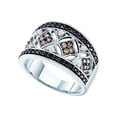 thumbnail image 1 of Size 10.5 - 14k White Gold Round Black Chocolate Brown Diamond Band Ring (1/2 Cttw), 1 of 2