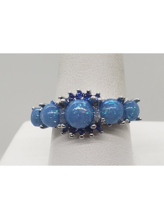 Size 10.5, Blue Fire Opal Topaz Ring