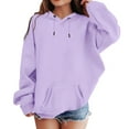 thumbnail image 1 of Size 10 Girls Clothes Girls Clothes Size 6 Girls Fleece Pullover Hoodies Sweatshirt Casual Loose Outwear Coat with Pockets Purple 8-9 Years, 1 of 4