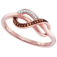 thumbnail image 1 of Size 11 - 10k Rose Gold Round Red Diamond Infinity Ring 1/20 Cttw, 1 of 2