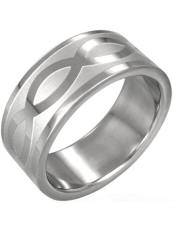 Size 11 Mens / Ladies Stainless Steel Celtic Infinity Flat Band Ring