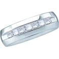 thumbnail image 1 of Size 12 - 14k White Gold Mens Princess Cut Diamond Band Wedding Anniversary Ring 1-1/2 Cttw, 1 of 2