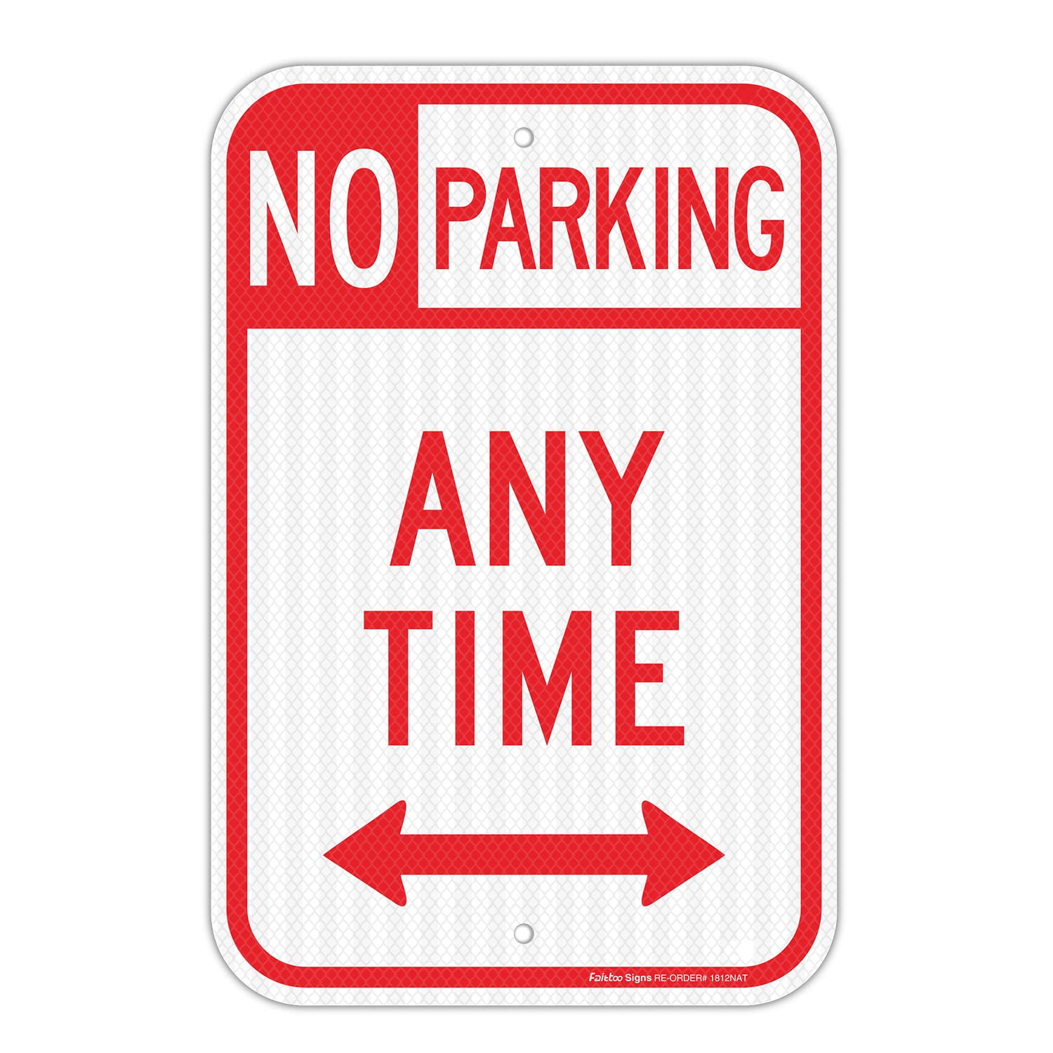 Size: 12*8 Inches No Parking Anytime Sign with Arrows, No Parking Sign ...