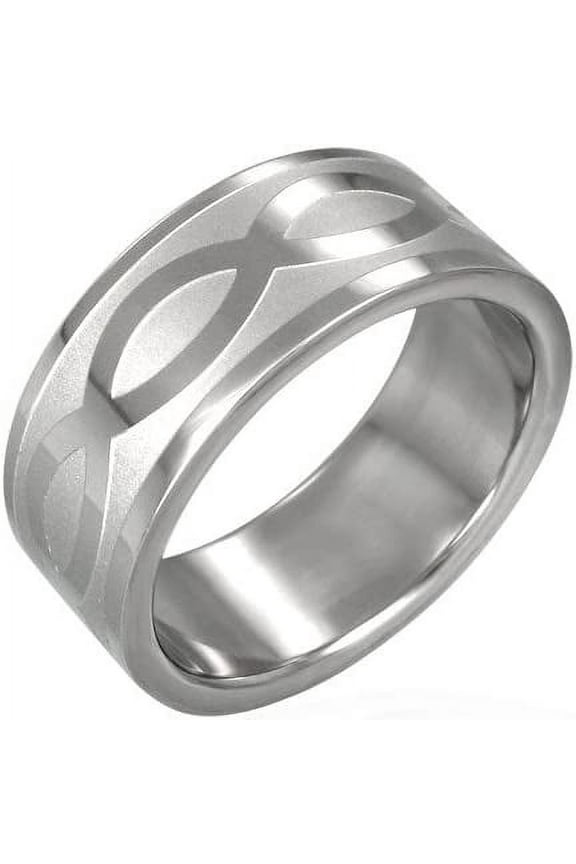 Size 12 Mens / Ladies Stainless Steel Celtic Infinity Flat Band Ring