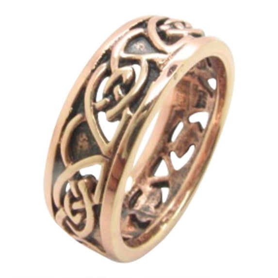 Size 12 Solid copper Celtic Knot band ring CTR3411 - 1/4 of an inch wide - Sizes 5 to 13