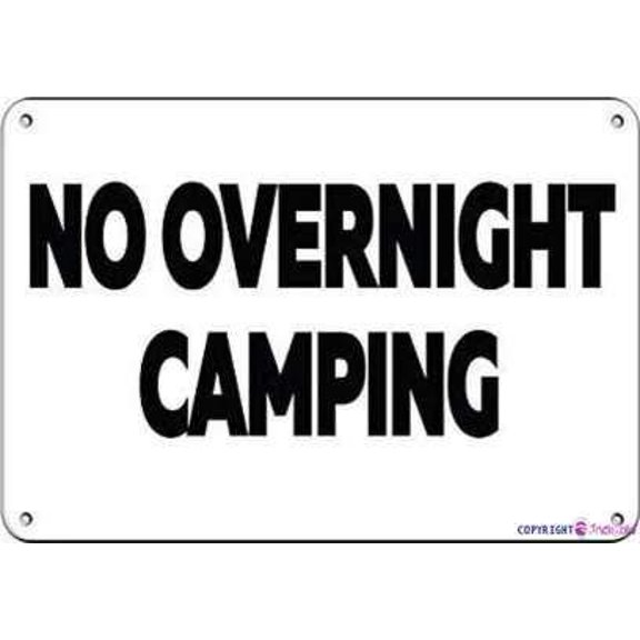 Size: 12x8 Inches Street sign warning plaque No Overnight Camping Activity Campground S Hiking sign Courtdecoration, office signs For Outdoor & Indoor