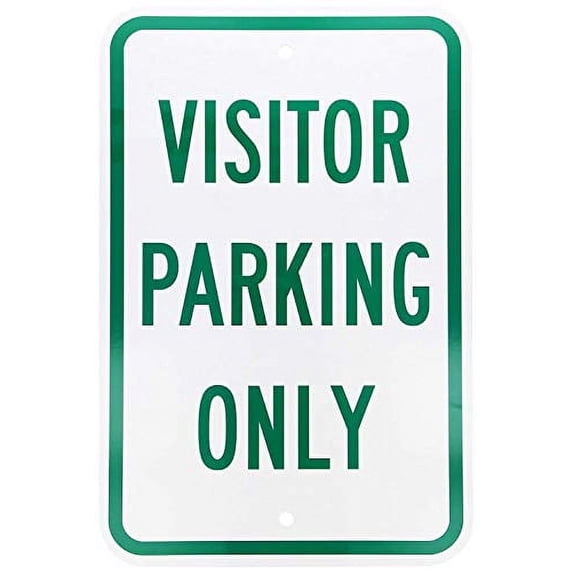 Size: 12x8 Inches Warning Sign Visitor Parking Only, Green on White ...