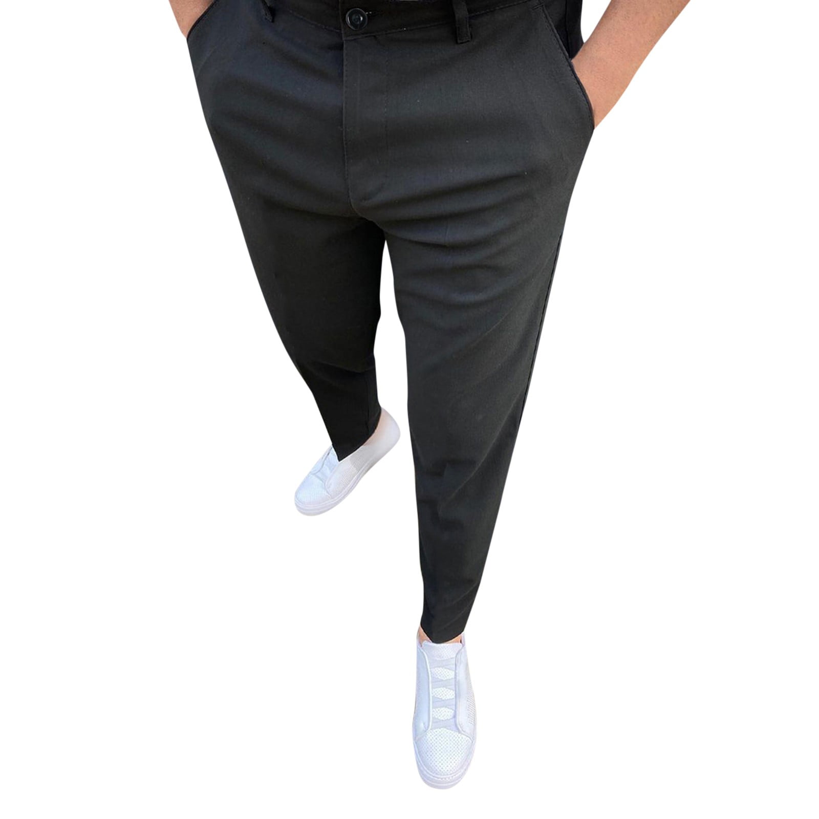 Size 13 Tech Pants Men Casual Versatile Fashion Trousers Pant Pants Soild  Color Slim Fit Small Feet Suit Trousers 