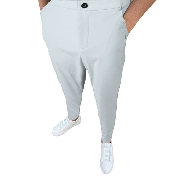 Size 13 Tech Pants Men Casual Versatile Fashion Trousers Pant Pants Soild Color Slim Fit Small Feet Suit Trousers