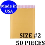 Size #2 8.5"x11" Interior Kraft Bubble Mailers with Self Seal- 50 QTY !