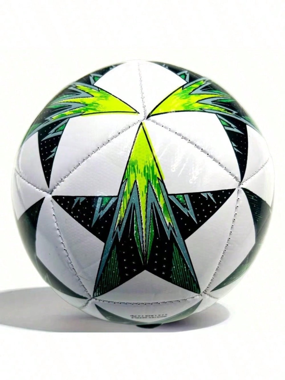 Size 2 Star Design Soccer Ball, White/Green, 1 Pack