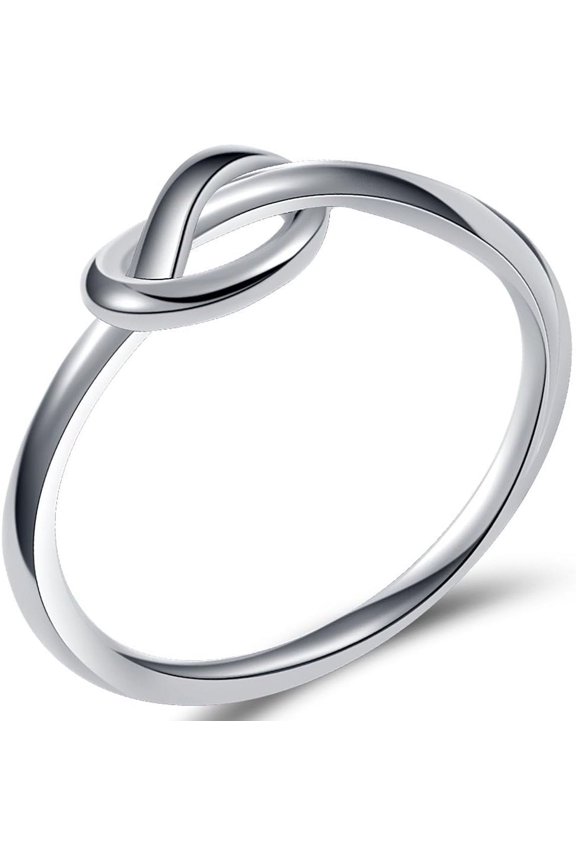 Size 3-13 Stainless Steel Simple Love Knot Celtic Promise Anniversary Statement Ring