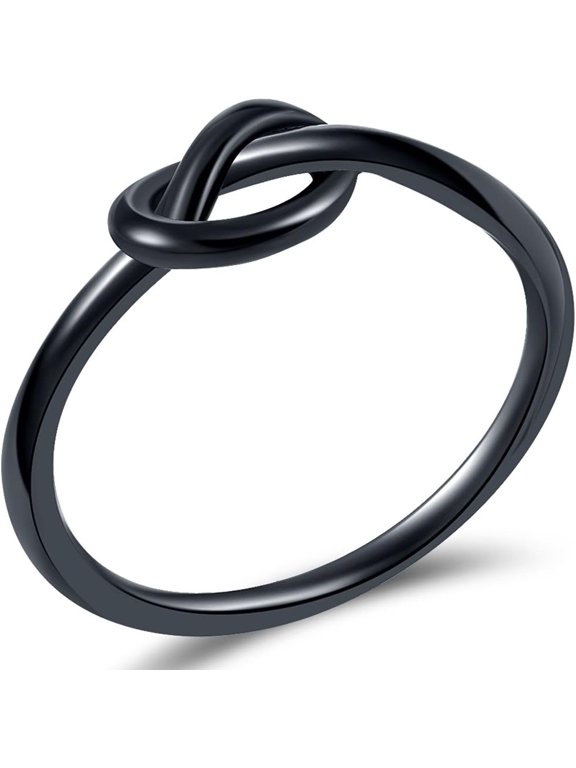 Size 3-13 Stainless Steel Simple Love Knot Celtic Promise Anniversary Statement Ring