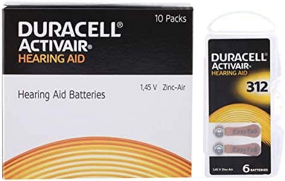Duracell hearing aid batteries size 312 (80 pack)