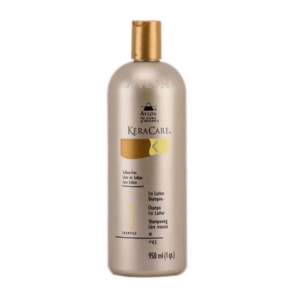 Size : 32 oz , Avlon KeraCare 1st Lather Shampoo (Sulfate-Free) Hair - Pack of 1 w/ Sleekshop Teasing Comb