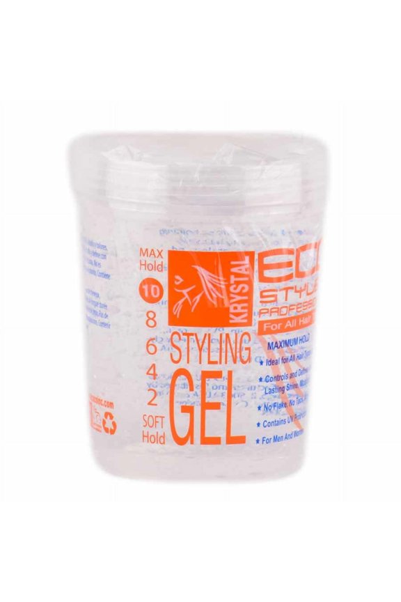 Size : 32 oz , Eco Krystal Styler Professional Styling Gel For All Hair Types , Hair Scalp Head - Pack of 1 w/ SLEEKSHOP Teasing Comb