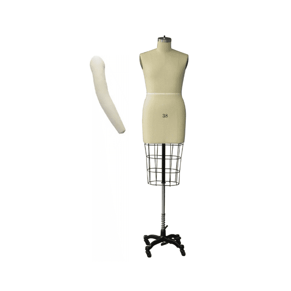 Size 38 Linen Half Body Pro Male Dress Form Mannequin with Arm