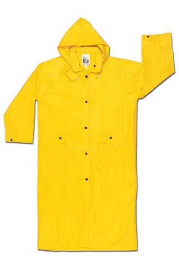 Size 3X Yellow 49'' Wizard .28 mm Nylon And PVC 2-Piece Coat With Detachable Hood