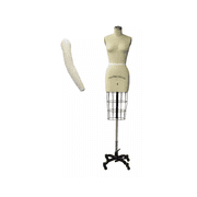 Size 4 Linen Half Body Pro Female Dress Form Mannequin with Arm & Padding Kit