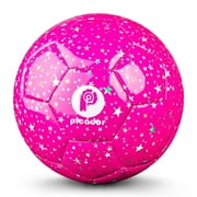 Size 4 Soccer Ball Kids Youth, Glitter Shiny Stars Soccer Balls for Girls Boys Child 5-7 8-12 Gift Outdoors Sports Training Ball Recreation Playing Ball (Hot Pink)