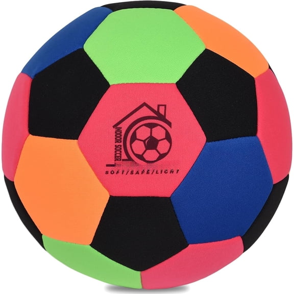 Size 4 Soft Fabric Soccer Ball Safe Silent Indoor Ball for Youth, Lightweight House Ball for Dribbling & Juggling at (Deflated)
